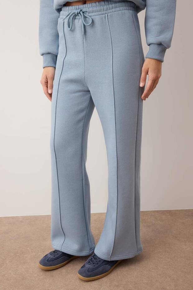 Mavi Regular Fermuarlı Wideleg/Geniş Paça Örme Eşofman Takımı TWOAW26EM00016 - 3