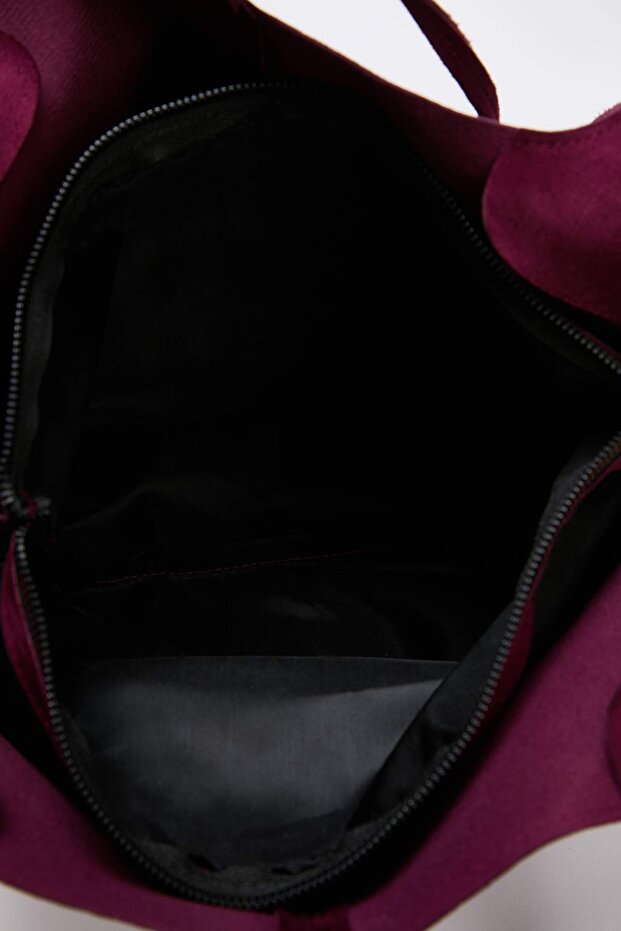 Mürdüm Süet Bağlama Detaylı Midi Kadın Tote Omuz Çanta TAKAW26OC00025 - 5