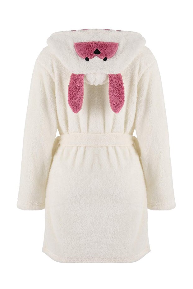 Wellsoft Winter-Strickmantel mit weißem Gürtel und Tierfiguren und Kapuze THMAW21SB0002 - 7