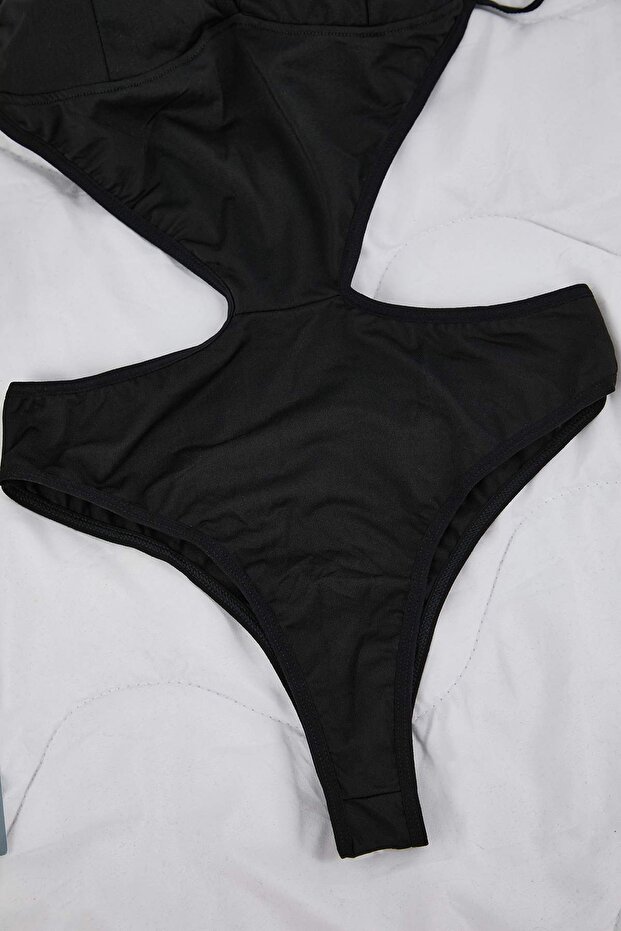 Siyah Micro Bağlama Detaylı Body THMAW26BD00019 - 6