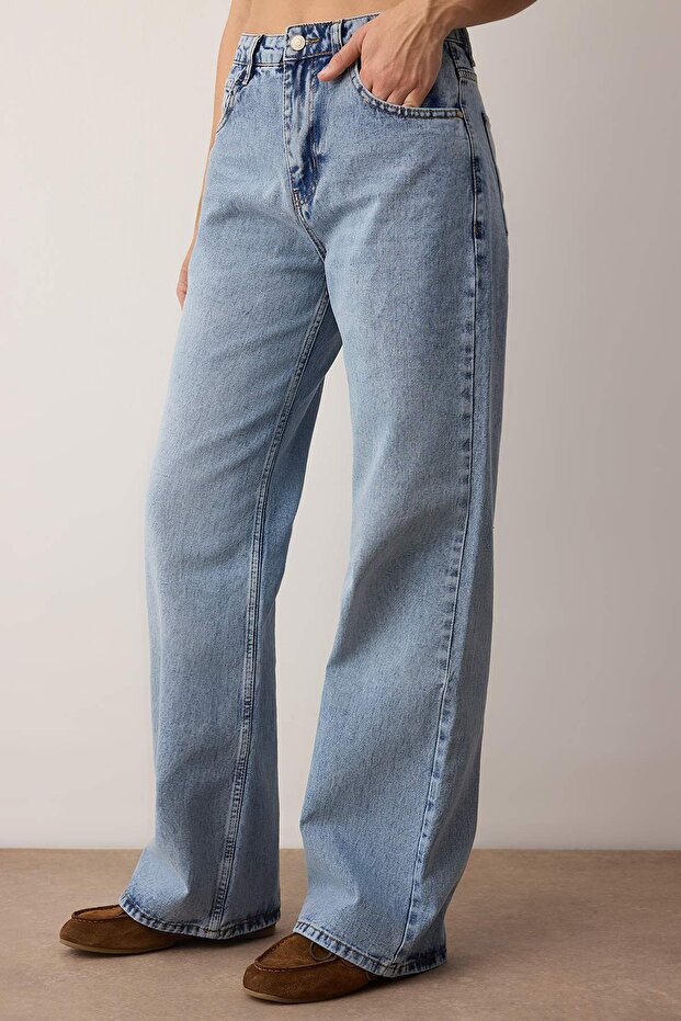Mavi Yüksek Bel Wide Leg Palazzo Jeans TWOAW26JE00269 - 3