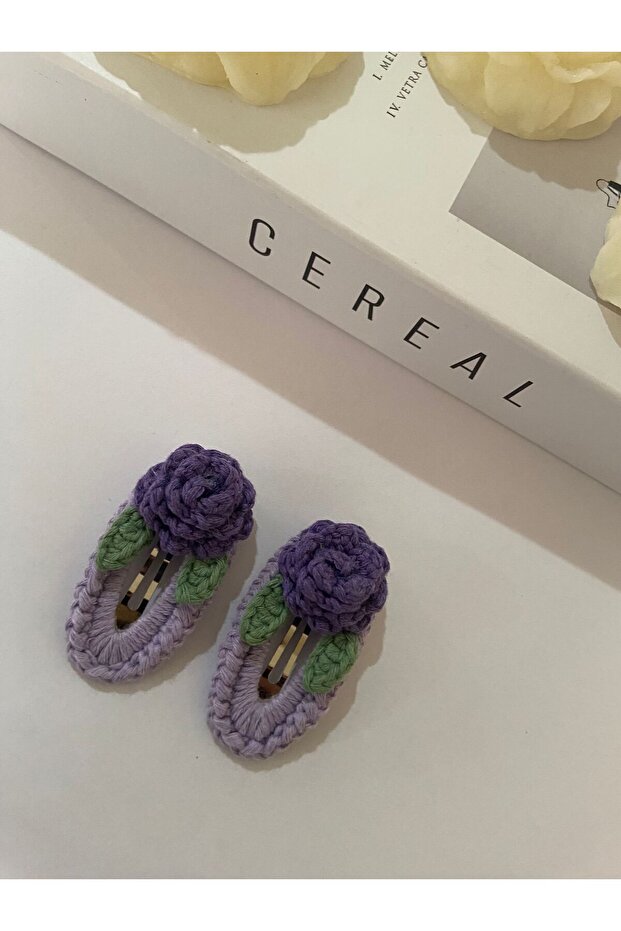 إبزيم محبوك بنمط وردي مكون من قطعتين - 1