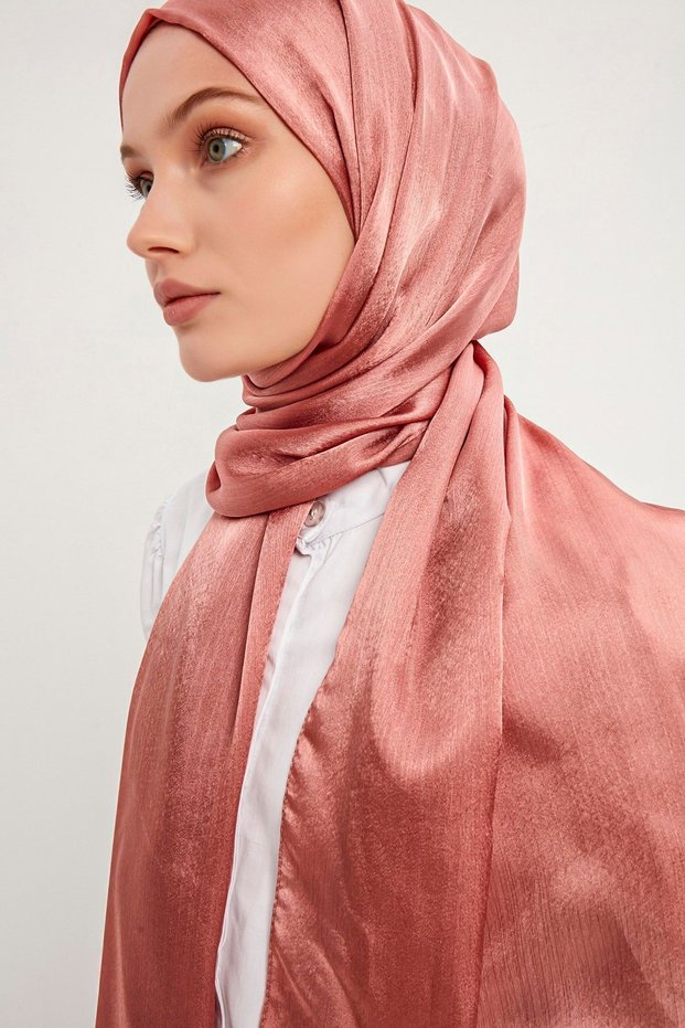 Hijab Women's Janjan Crinkle Evening Dress Shawl-Onion Shell- 70X190Cm