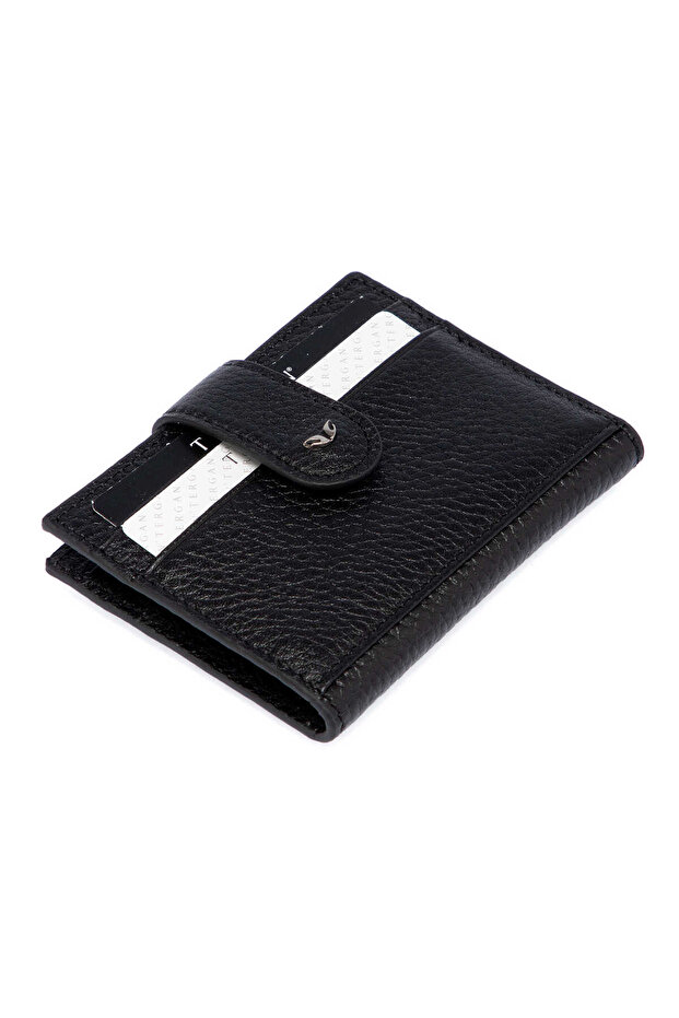 Black Genuine Leather Men's Credit Card Holder - S1Kk00001617-A41