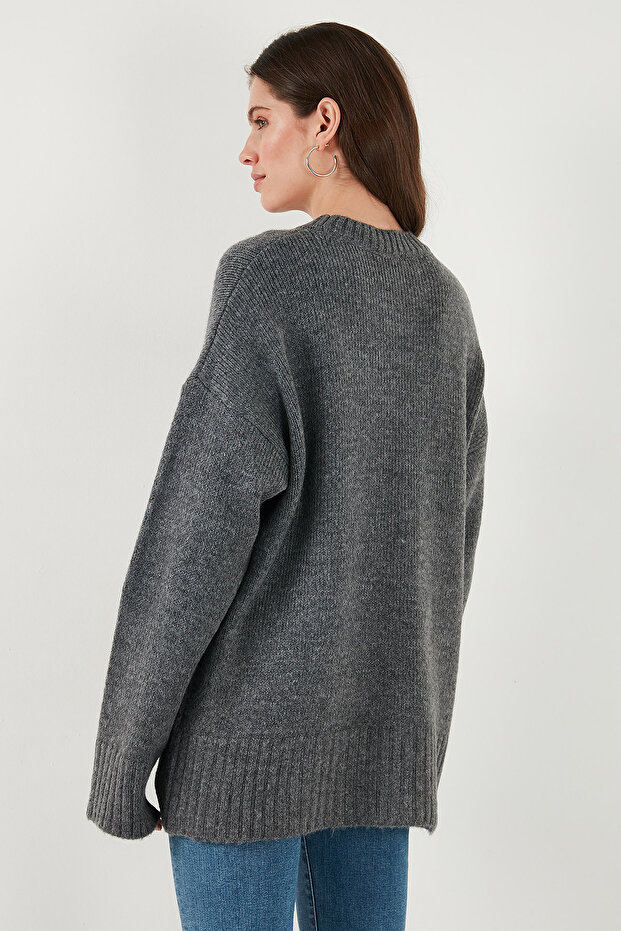 Regular Fit Bisiklet Yaka Basic Triko Kazak KAZAK 4616213 - 8