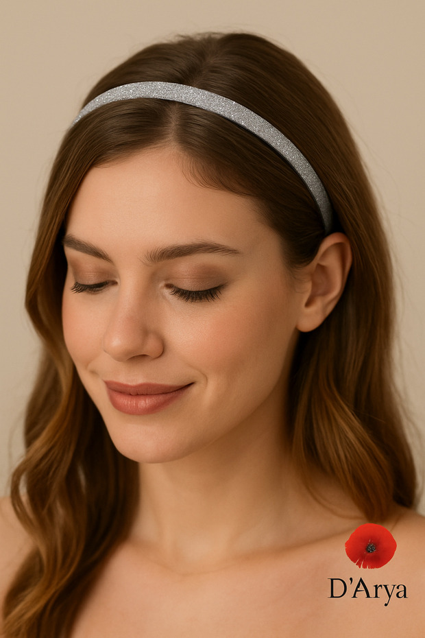 D’Arya Silver Glitter Sparkling Thin Women's Hair Crown – Party Invitation Festival New Year's Eve Dd590
