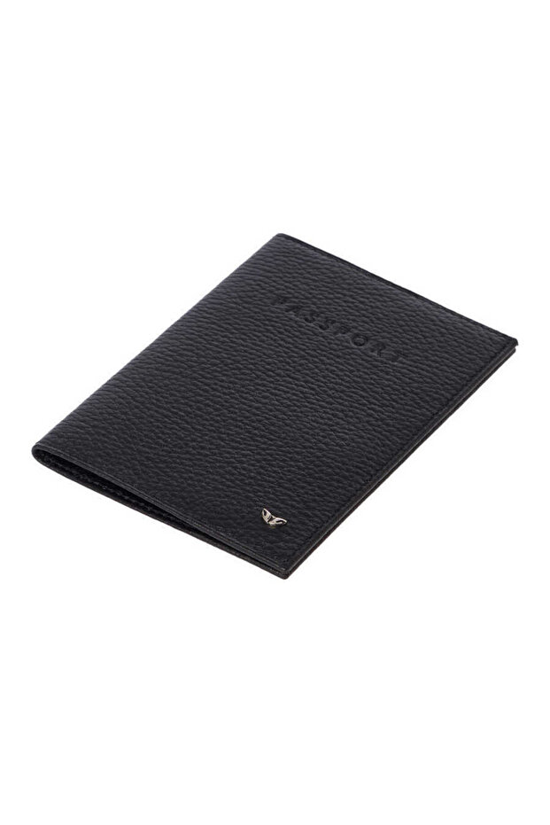 Black Genuine Leather Unisex Passport Holder - S1Ps00001200-A41