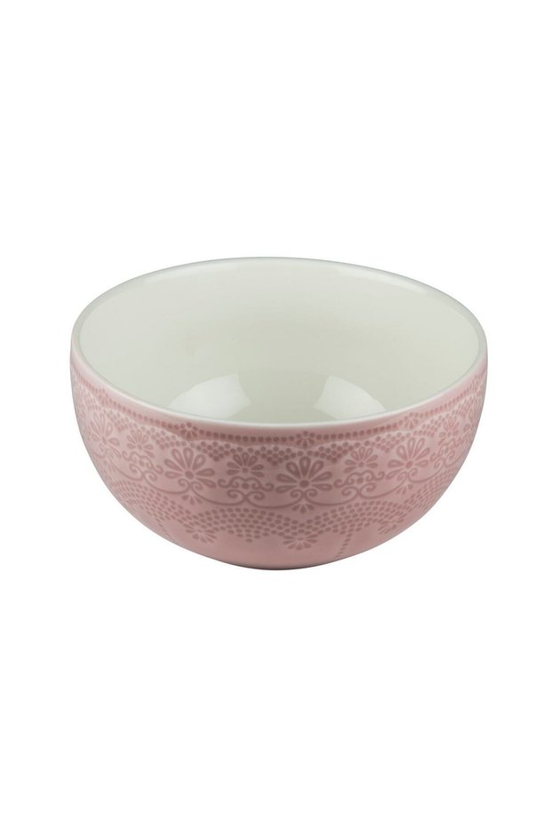Bowl, Porcelain, Lace Collection Salad Bowl, 16cm. Pink Set of 2 Sold as a Set