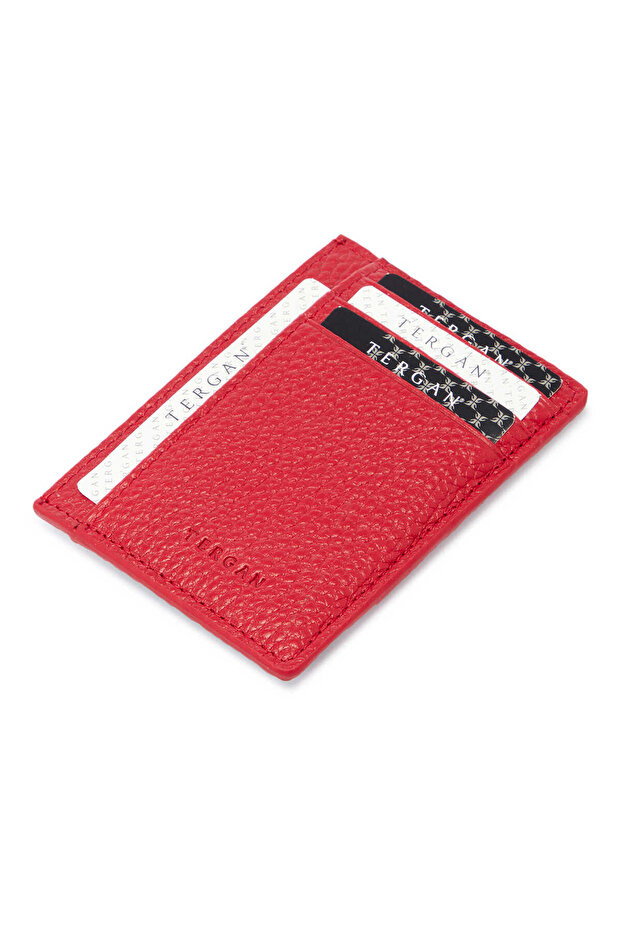 Red Genuine Leather Unisex Credit Card Holder - S1Kk00001676-B68