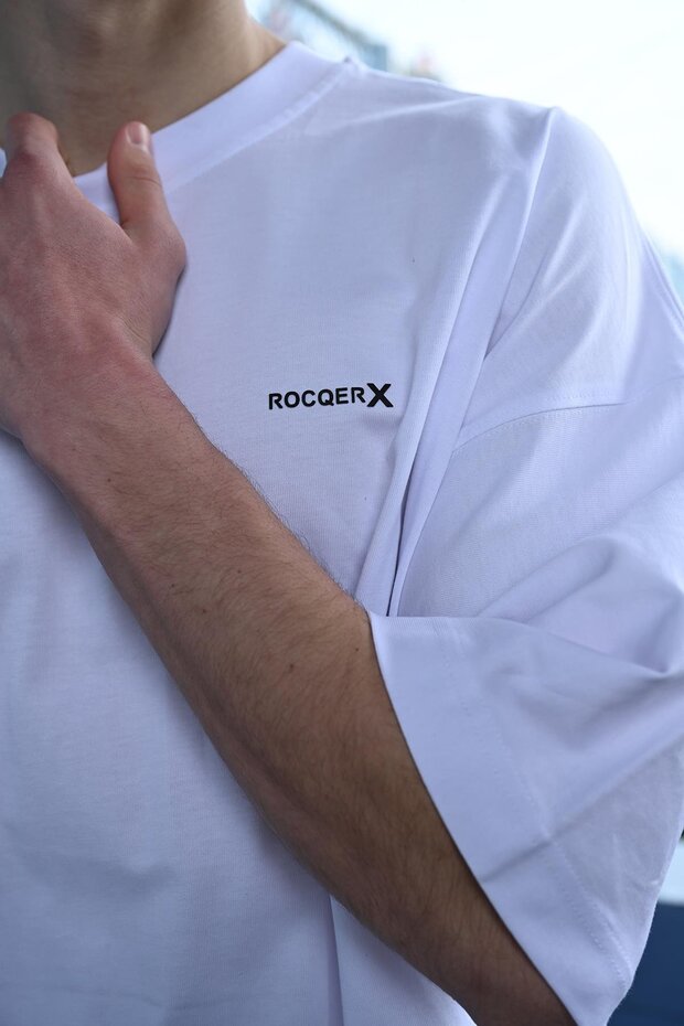 R-5775 Rocqerx Baskılı Düz Basıc Tişört - 5
