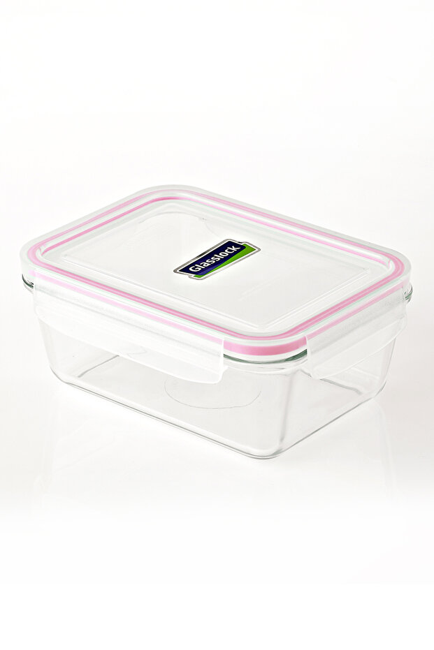 حاوية تخزين زجاجية مستطيلة مخروطية الشكل سعة 980 مل - 1