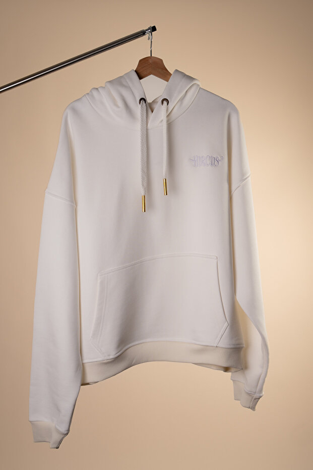 Premium Oversize Basic Beyaz Sweatshirt - 4
