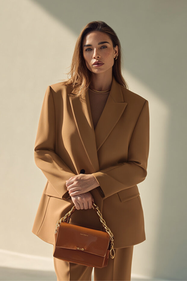 Çift Düğmeli Blazer Ceket | Plus Size - 4