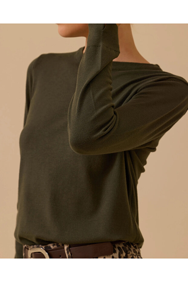 Sıfır Yaka Basic Triko Bluz - 5