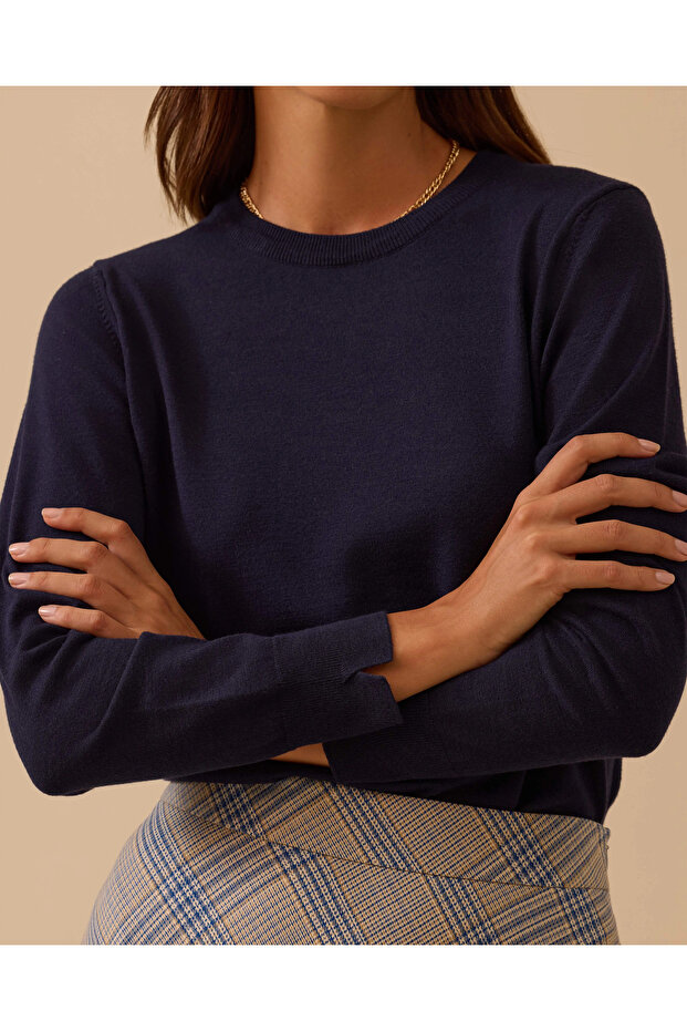 Sıfır Yaka Basic Triko Bluz - 3