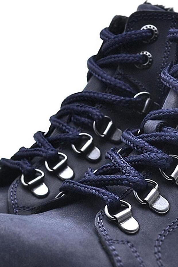 أربطة حذاء مستديرة باللون الأزرق الداكن - 3