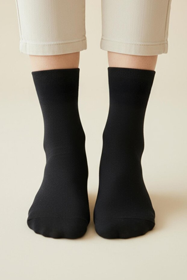 جوارب محبوكة سوداء مكونة من 3 قطع 1021 - 2