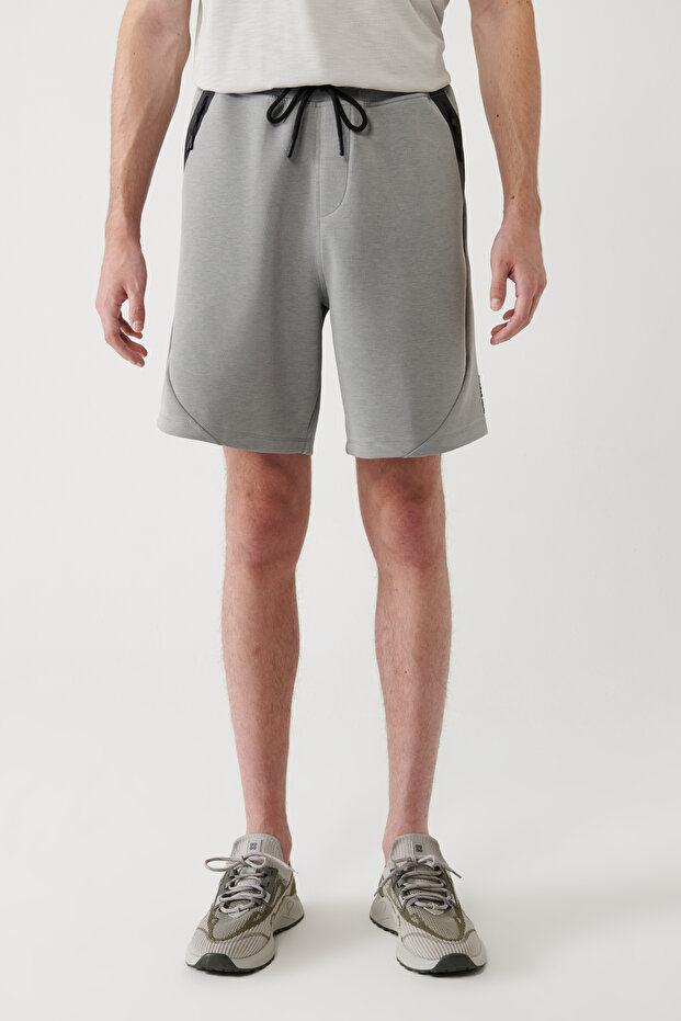 Erkek Gri Soft Touch Yandan Cepli Parçalı Regular Fit Şort A41Y3600 - 2