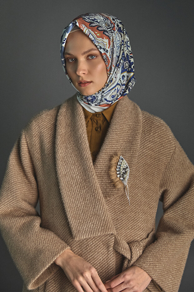 Asimetrik Yaka Oversize Manto - 3