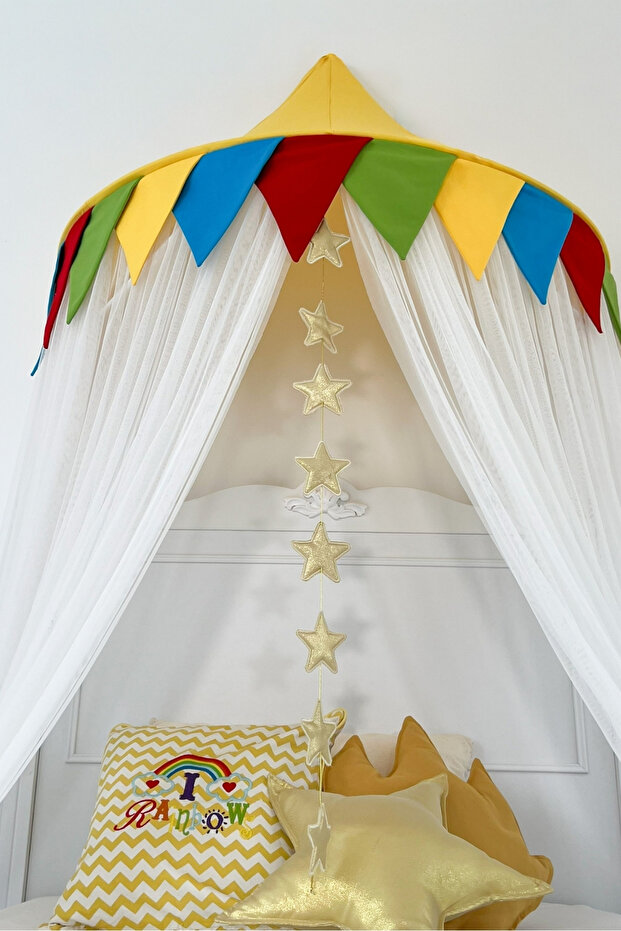 Renkli Tül Duvar Tentesi Plus Model - 8