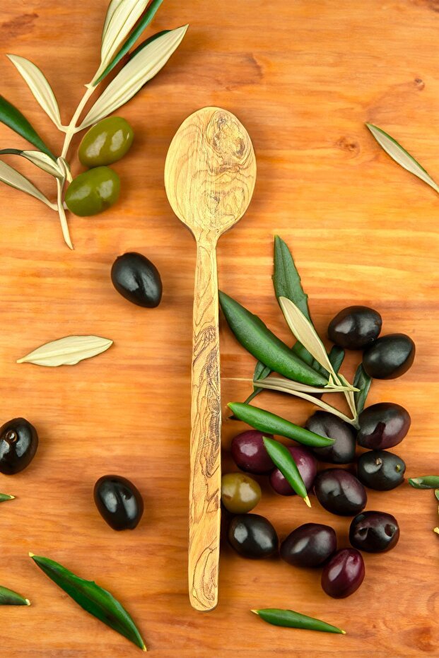 Olive Tree Spoon 18 cm | Handmade Wooden Spoon Natural Wood