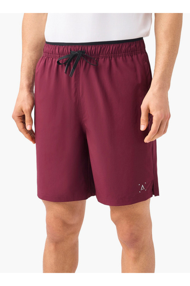 Solid Shorts with Drawstring Closure and Pockets - 1