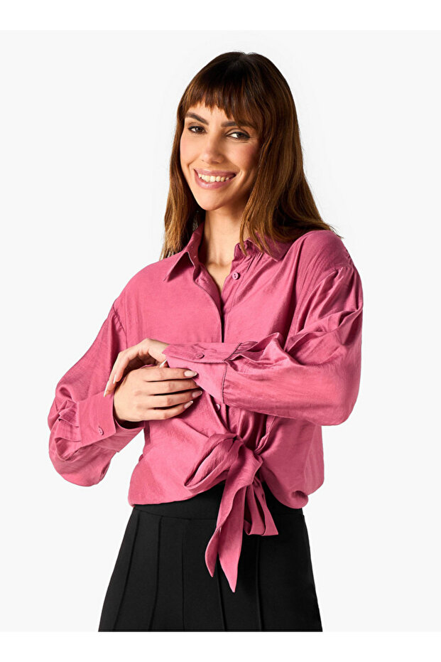 Solid Wrap Knot Shirt - 1