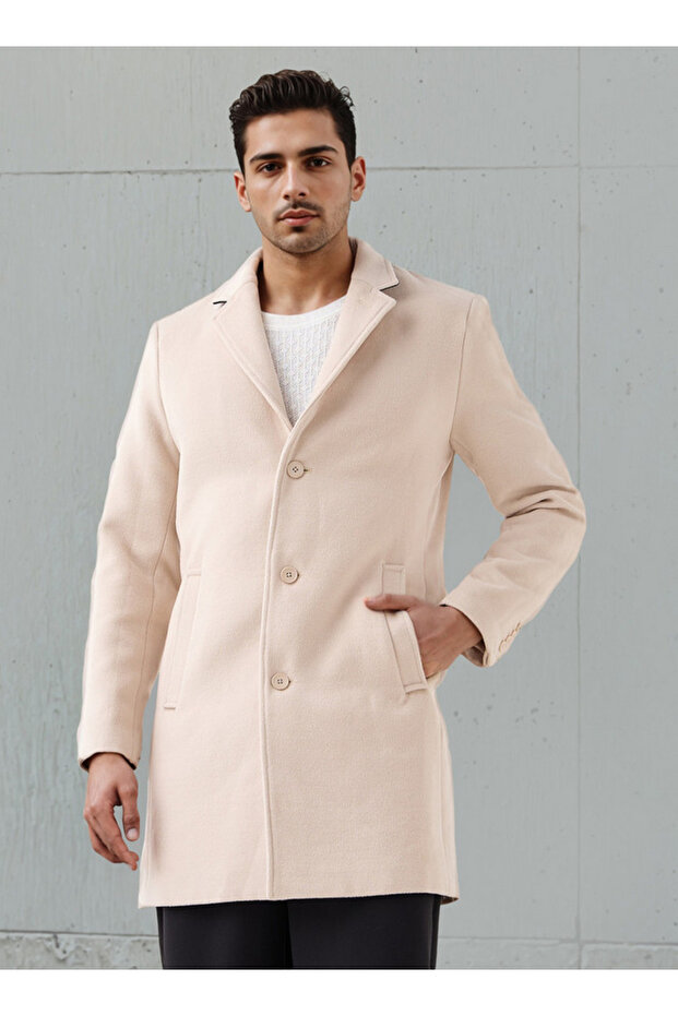 معطف رجالي ذو ياقة مدببة - 1