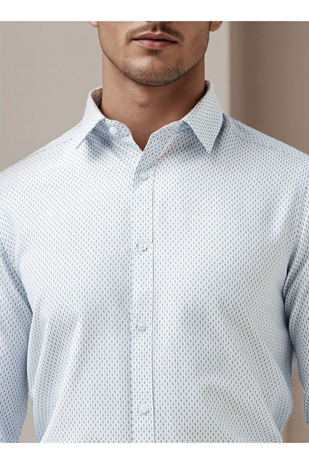 قميص مطبوع بقصّة Slim Fit - 4