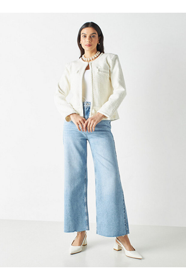 Textured Open Front Jacket - 2