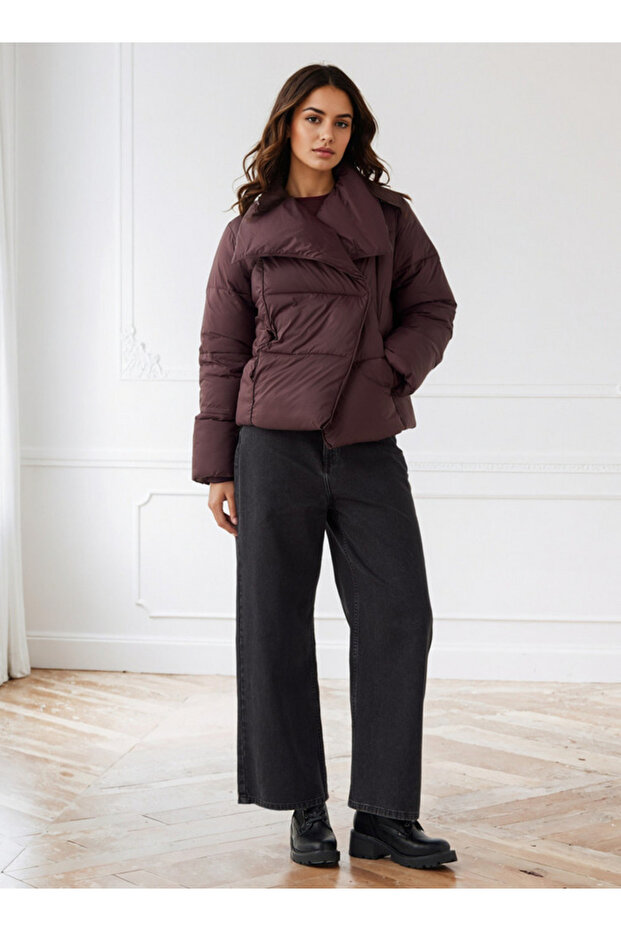 سترة مبطنة منفوخة مع جيوب - 2