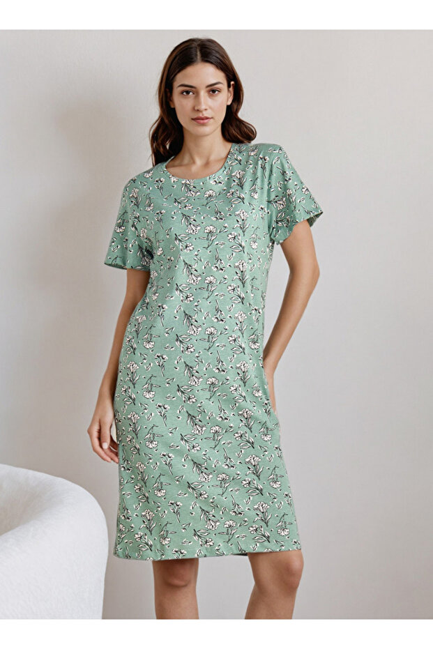 قميص نوم بطول الركبة - 1