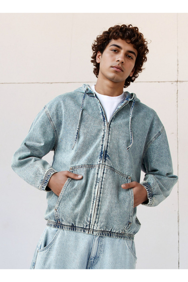 هودي جينز بسحاب أمامي - 1