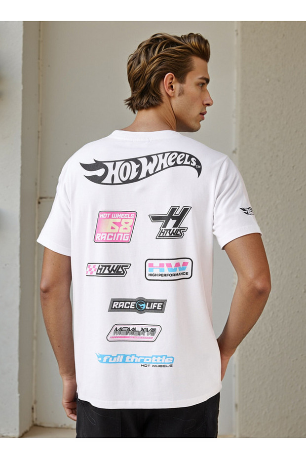 Hot Wheels Print Round Neck T-shirt - 3