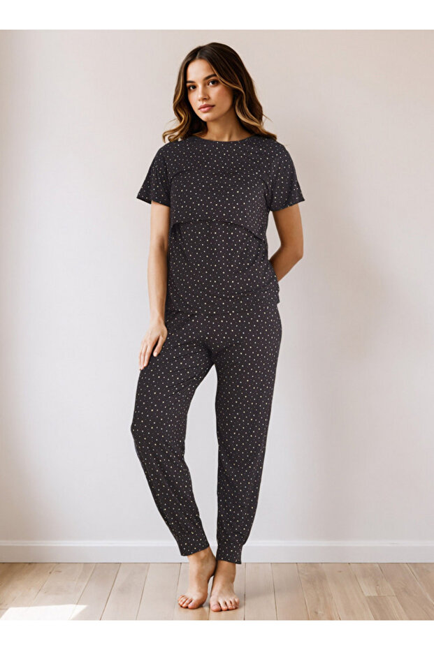 Printed Maternity Pyjama Set - 1