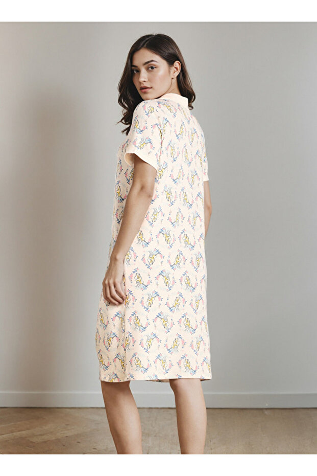 قميص نوم مع طوق - 3