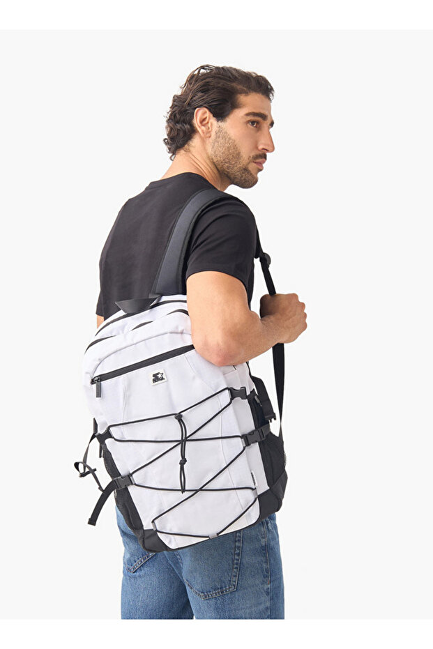 حقيبة ظهر برباط مع أحزمة قابلة للتعديل وإغلاق بسحاب - 2