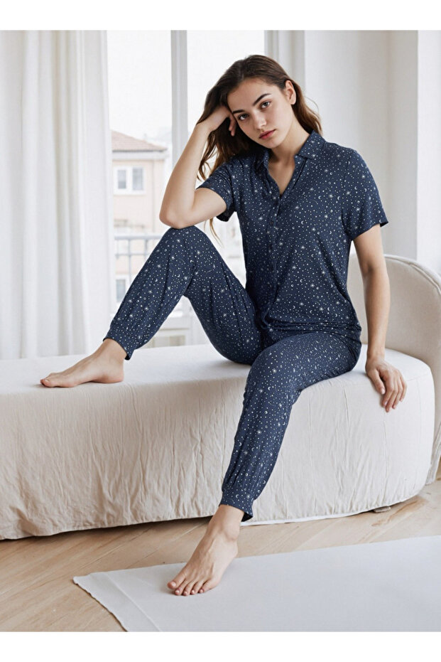 Printed Modal Pyjama Set - 1