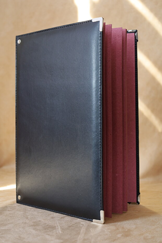 Black Leather Signature Folder - Mapa Presentation File - Document Folder (10 Sheets) - 1