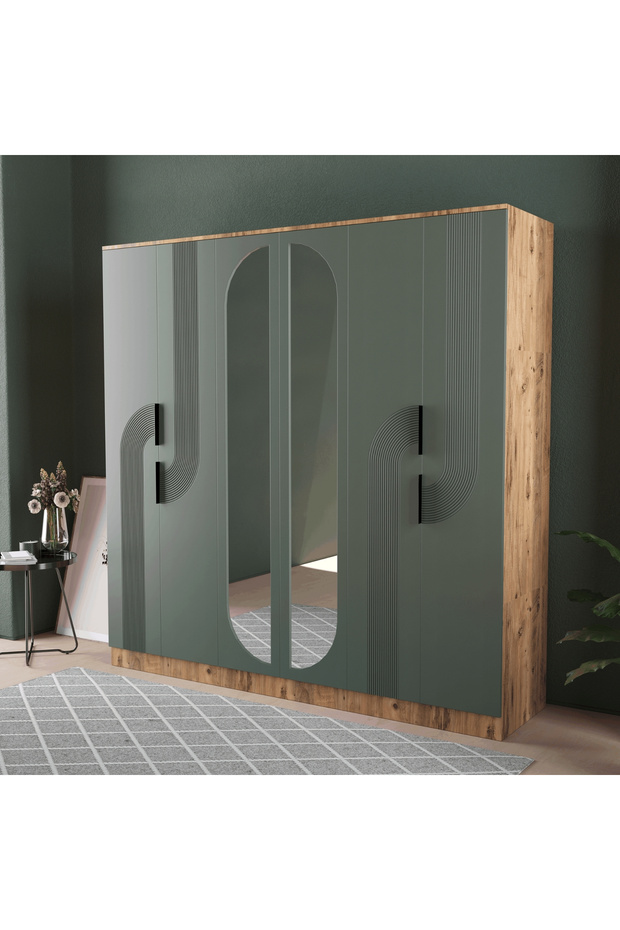 Teen & Bright EKİN 6 KAPAKLI EKO BAZALI GARDIROP - MDF KAPAK