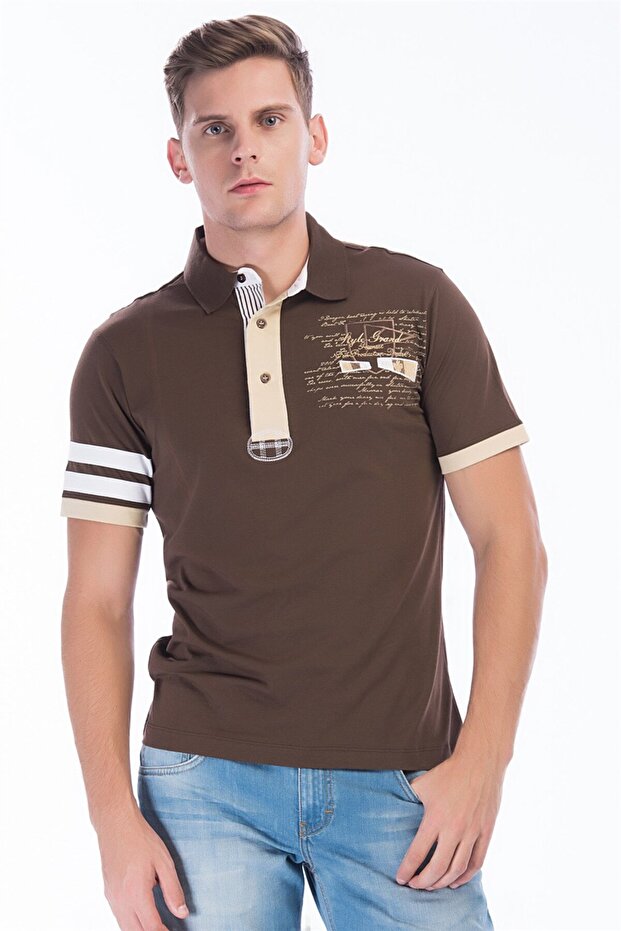 تي شيرت T8507 - بني