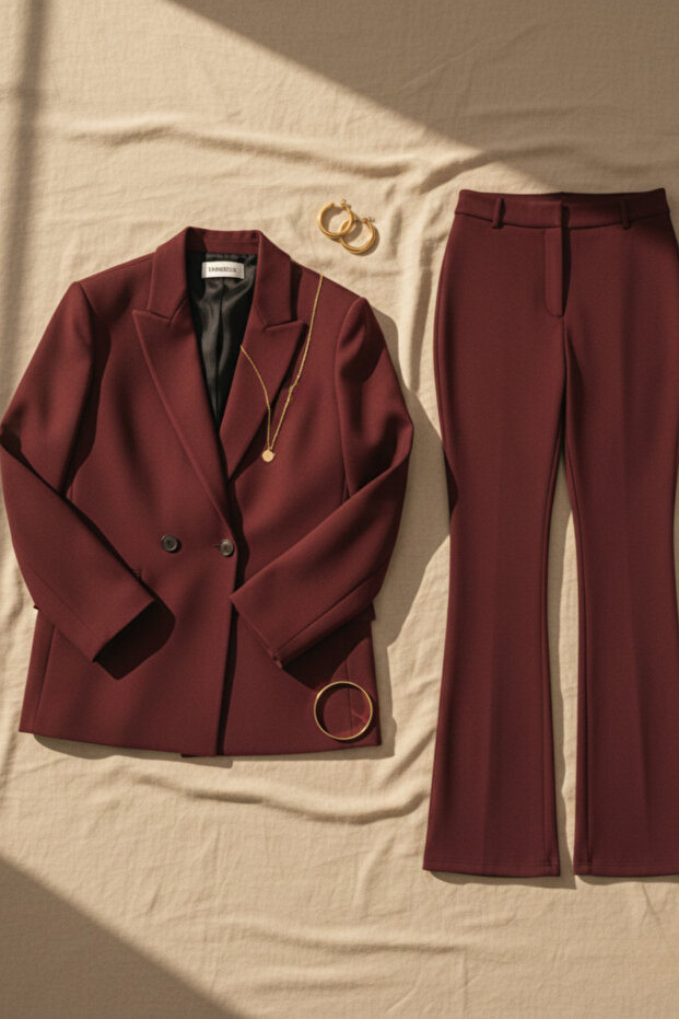 Çift Düğmeli Blazer Ceket | Plus Size - 3