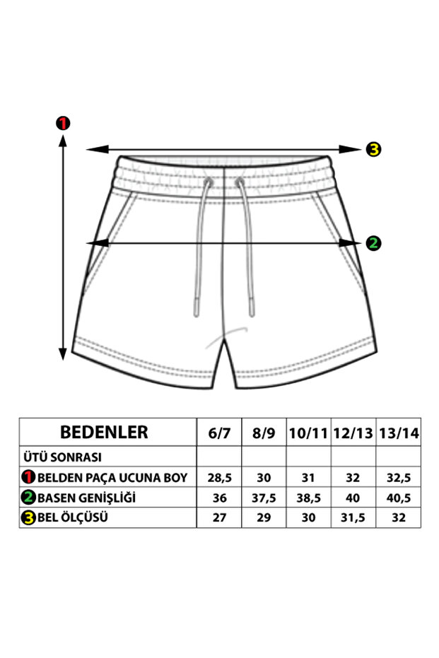 Girls' Shorts with Elastic Waist and Two Side Pockets