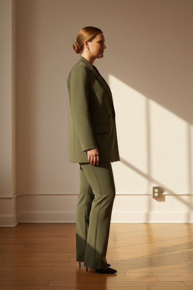 Çift Düğmeli Blazer Ceket | Plus Size - 4