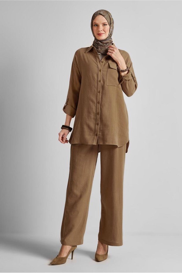 Cotton Muslin Pants Suit 45555