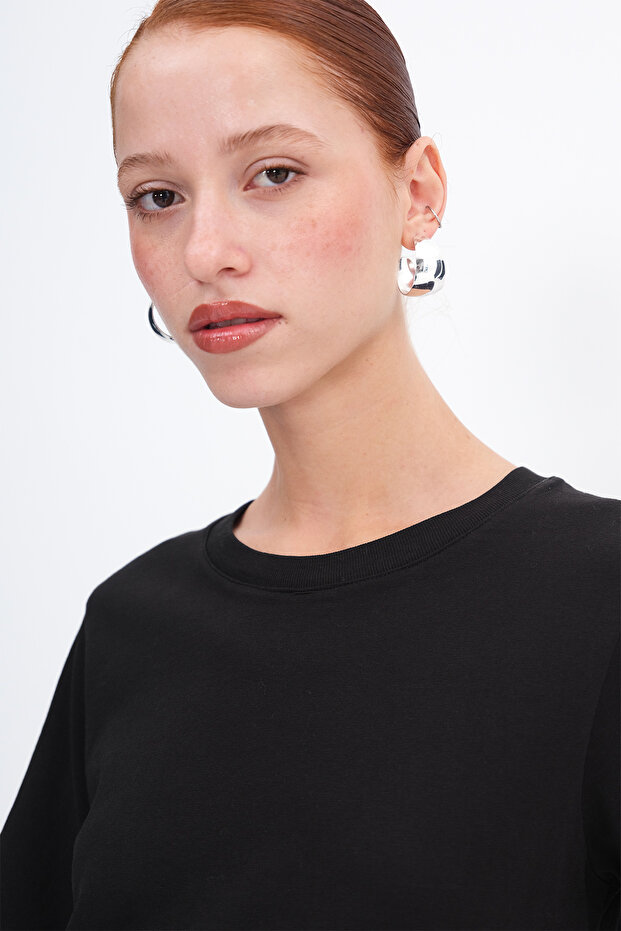 Bisiklet Yaka Basic T-shirt P1002-E8 - 4