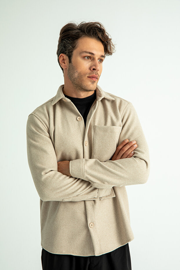 Erkek Regular Fit Kışlık Kaşe Gömlek - 1