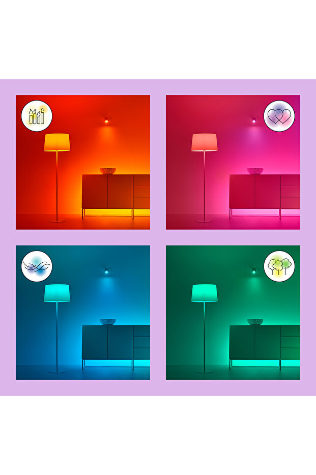 Hero Renkli Ambiyans Akıllı Masa Lambası - Matter, Google Home, Alexa Uyumlu - 9