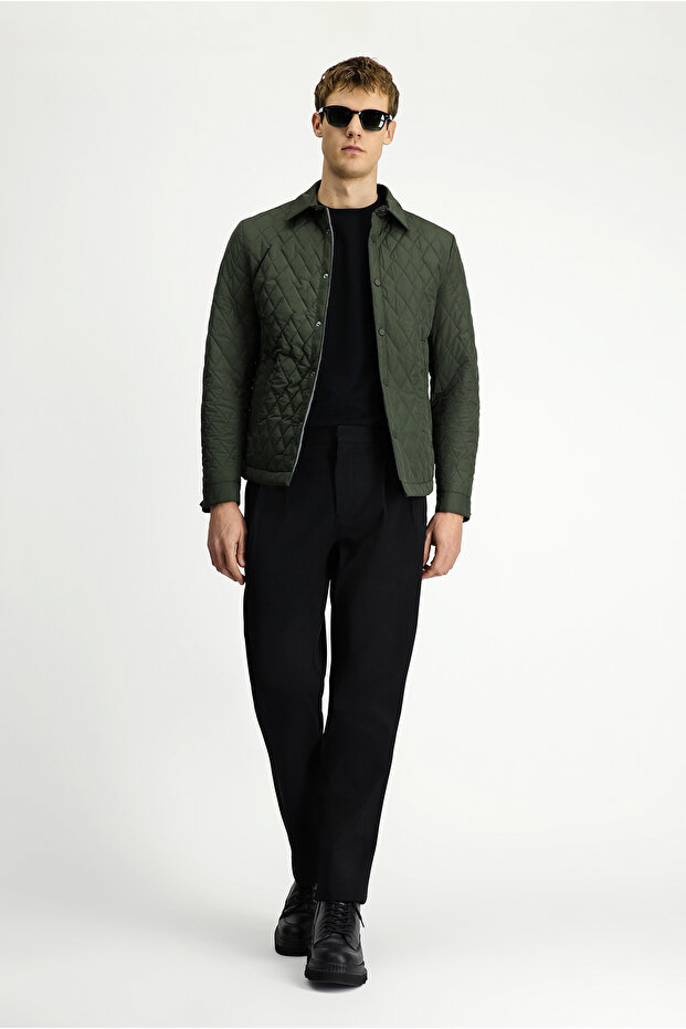 Regular Fit Düz Kapitone Mont - 2