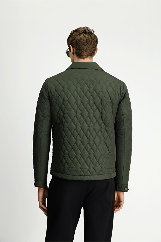 Regular Fit Düz Kapitone Mont - 5